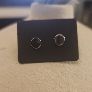 Silver Round Stud Earrings